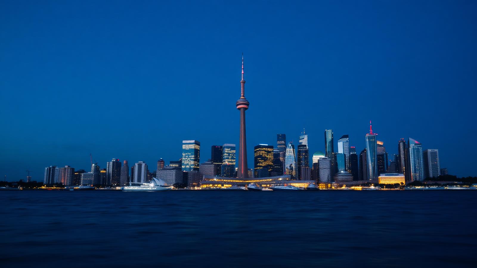 Toronto skyline at dusk